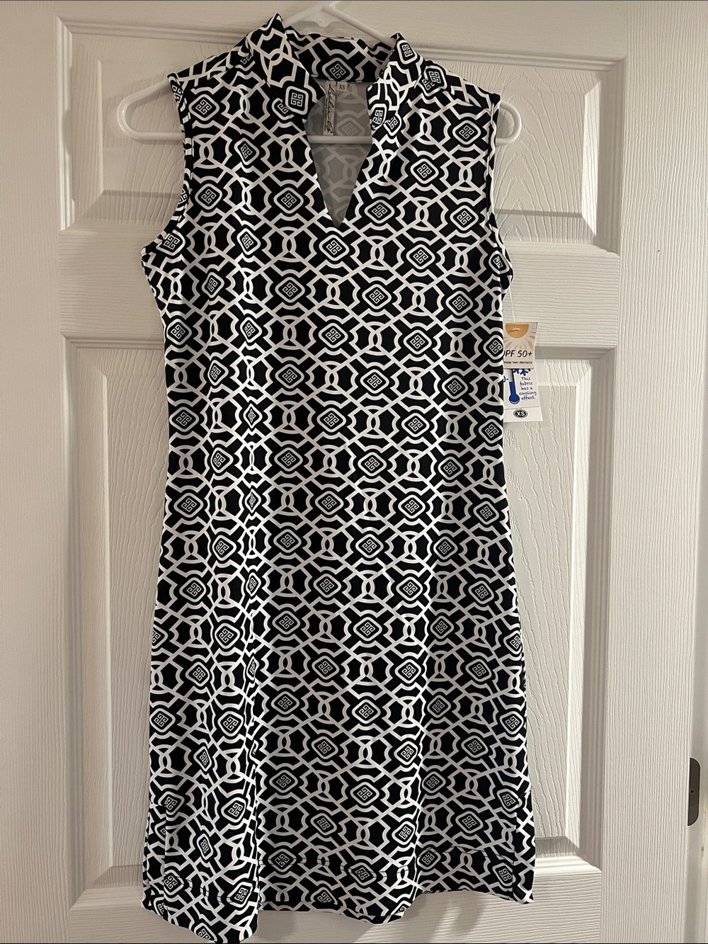 Lulu-B Black and White Geometric Mini Dress